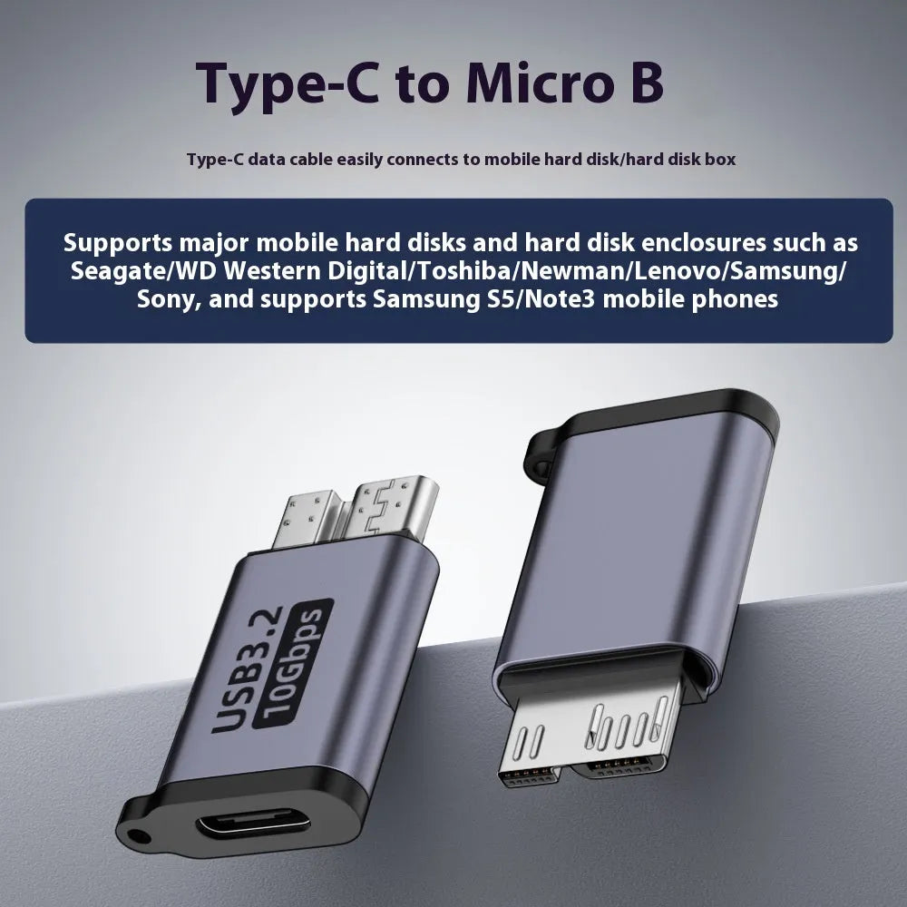 USB Micro B adapter converter showing Type-C and USB to Micro B connection options