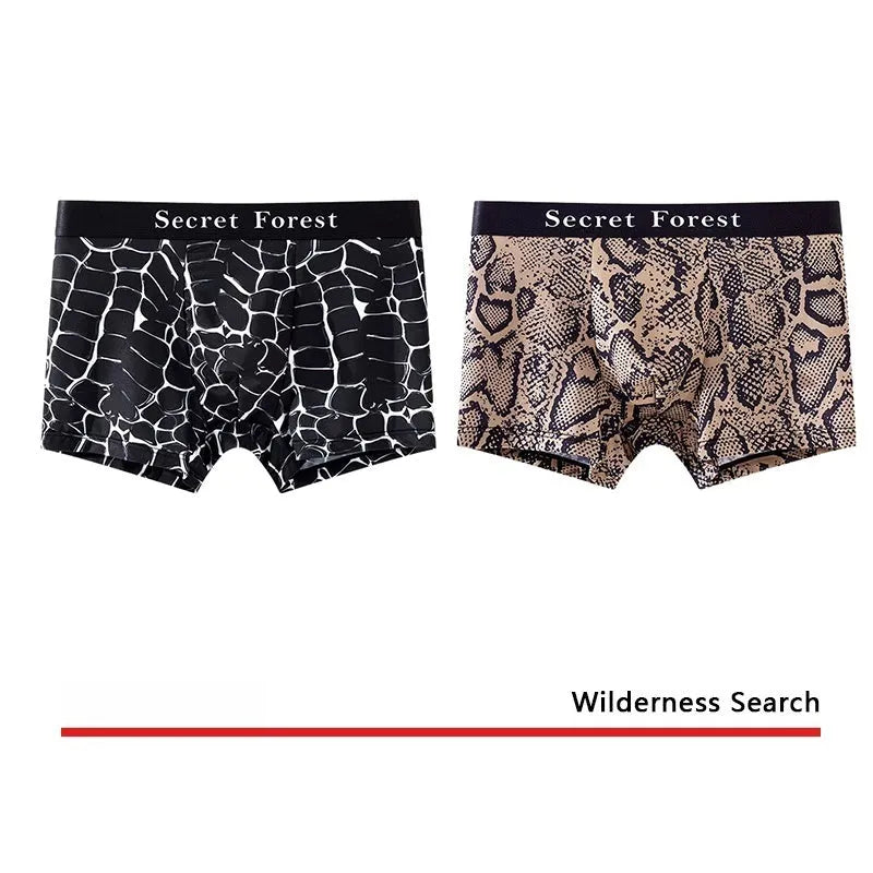 Men's thin polyester boxer shorts in black colour showing mid waist design and loose fit
