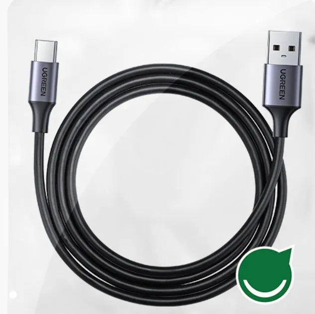 Black Lvlian USB data cable with straight connector, 1 metre long, for phone charging and computer sync.
