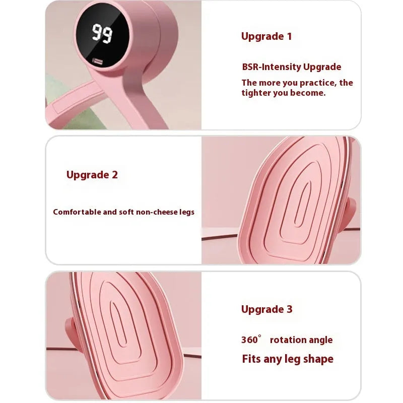 Pink pelvic floor muscle trainer with rubber-coated exterior and 3-gear resistance settings for postpartum exercise