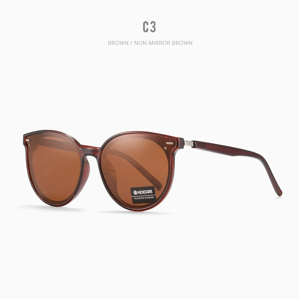 Cat eye large frame polarized UV protection sun glasses for women in colour options C1 to C6