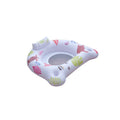 White luminous U-shaped inflatable pool float on water.