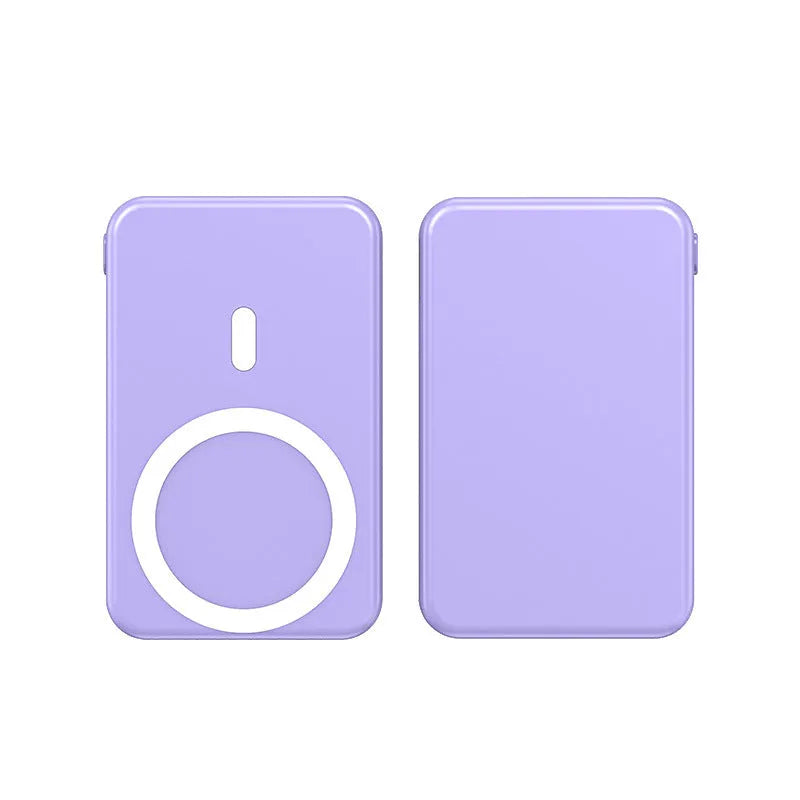 Ultra-thin magnetic wireless power bank for iPhone in black, white and blue colours