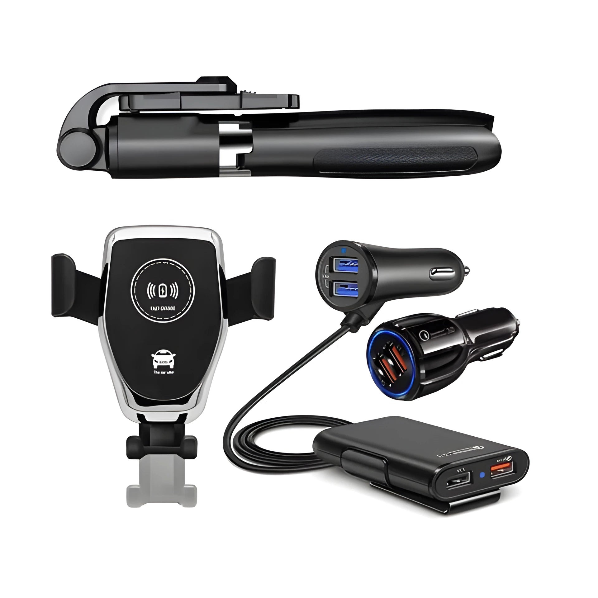 Car charger accessories set with USB cable and car adapter for mobile phone charging