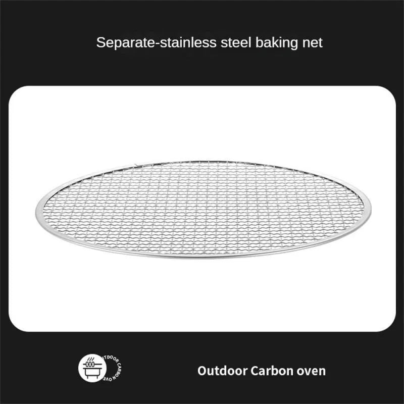 Portable stainless steel charcoal barbecue grill with detachable parts and storage bag for outdoor camping