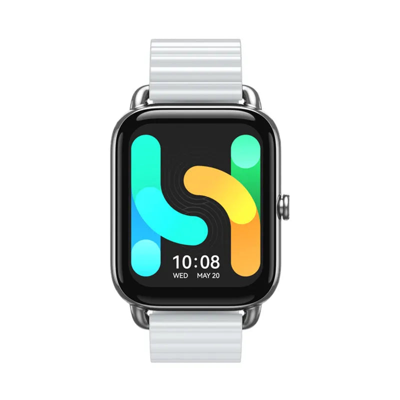 S4PLUS LS11 smart sports watch with AMOLED display on a wrist, showing fitness metrics.
