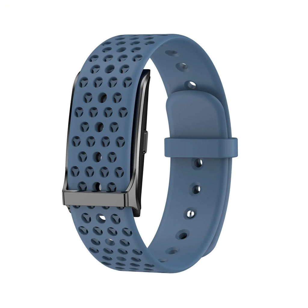 Blood oxygen sport smart watch with heart rate monitor and black nylon woven belt