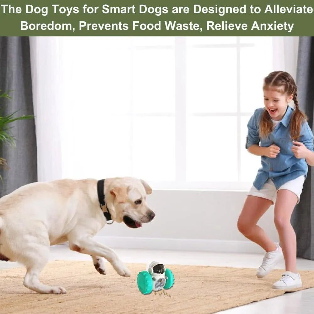 Self-balancing dog treat dispenser toy in five colours for small pets