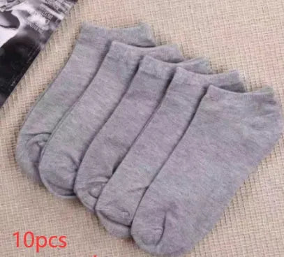 Degner unisex cotton polyester boat socks and tube socks in black white grey – 5 pairs pack