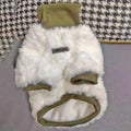 Turtleneck dog coat with plush cotton padding in creamy green colour for small medium dogs