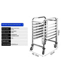 Stainless steel six-layer baking tray rack with locking mechanism for 40x60cm trays