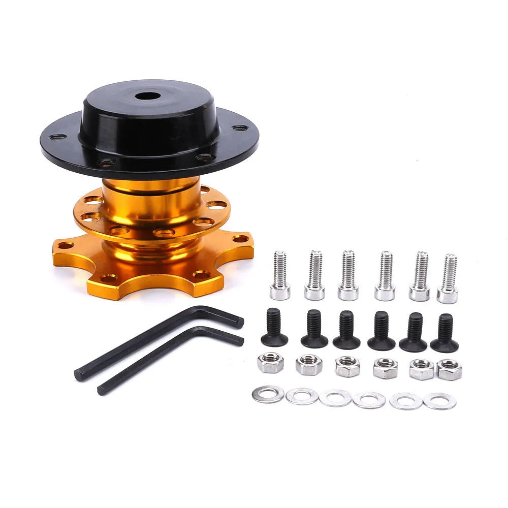 Car steering wheel quick release adapter in various colours for vehicle modification