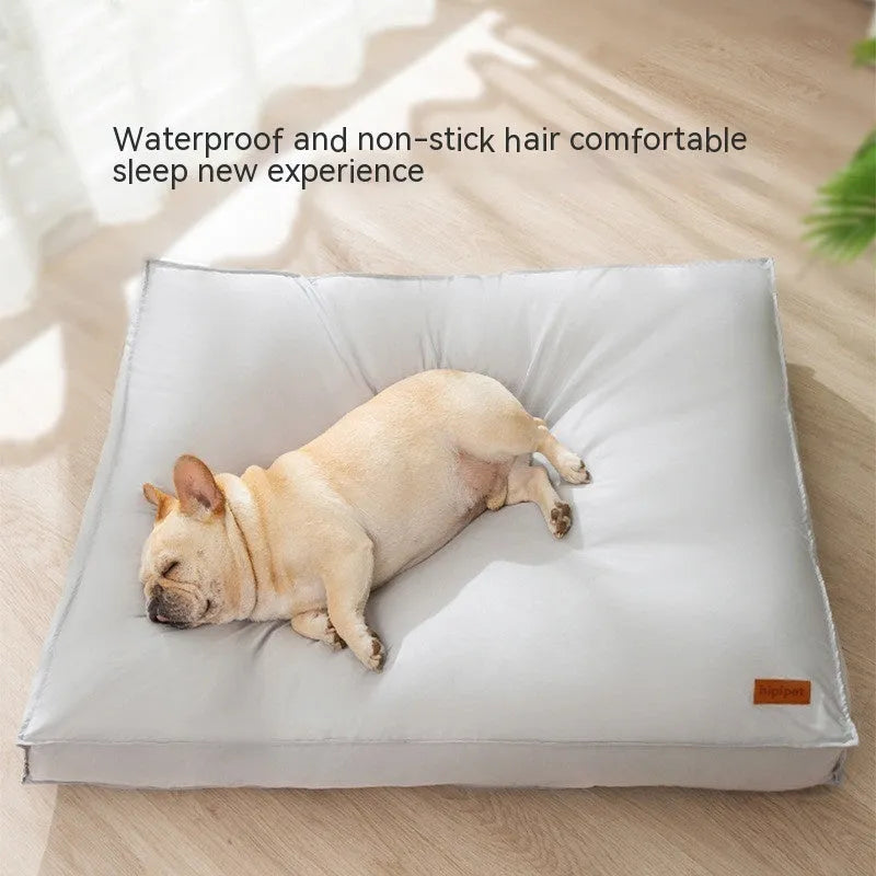 Waterproof dog bed mat with non-slip base, removable washable cover and PP cotton filling