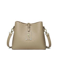High-texture PU shoulder crossbody bag with sandwich pocket, 21x17x10cm, in brown, khaki, gray, apricot, and black