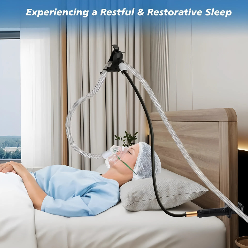 95cm aluminium alloy and ABS ventilator hose bracket for bedside mounting in black or white