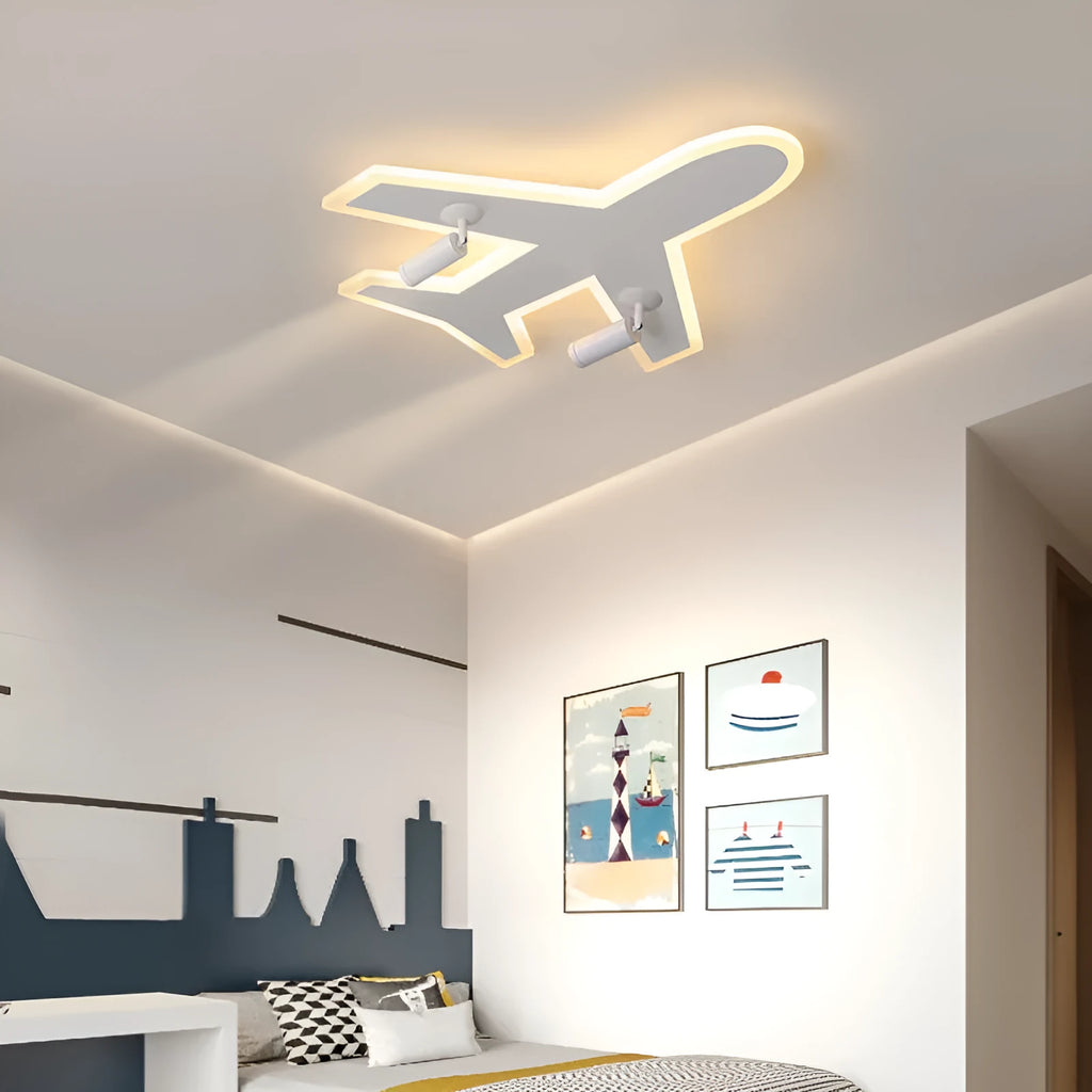 White acrylic LED ceiling light for children's room, 220V, available in 55x51cm and 80x74cm sizes