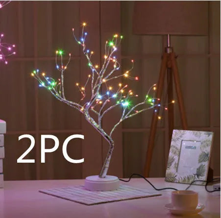 50cm tall touch-controlled LED Christmas tree light with 108 multi-colour lights on plastic and copper wire branches