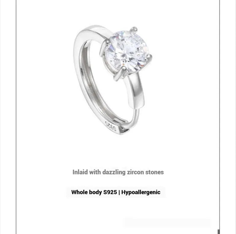 S925 sterling silver earrings with white zirconium, 20mm outer ring, silver colour, single and pair options