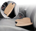 Flat black memory foam car seat cushion for increasing driving height.