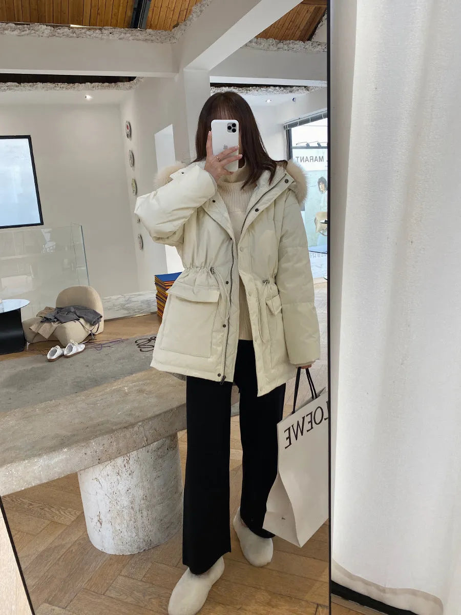 Women's high-waisted knitted wide-leg trousers in straight-leg design for winter wear