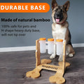 Wood colour wooden interactive dog puzzle feeder toy with dimensions 31x30x20cm
