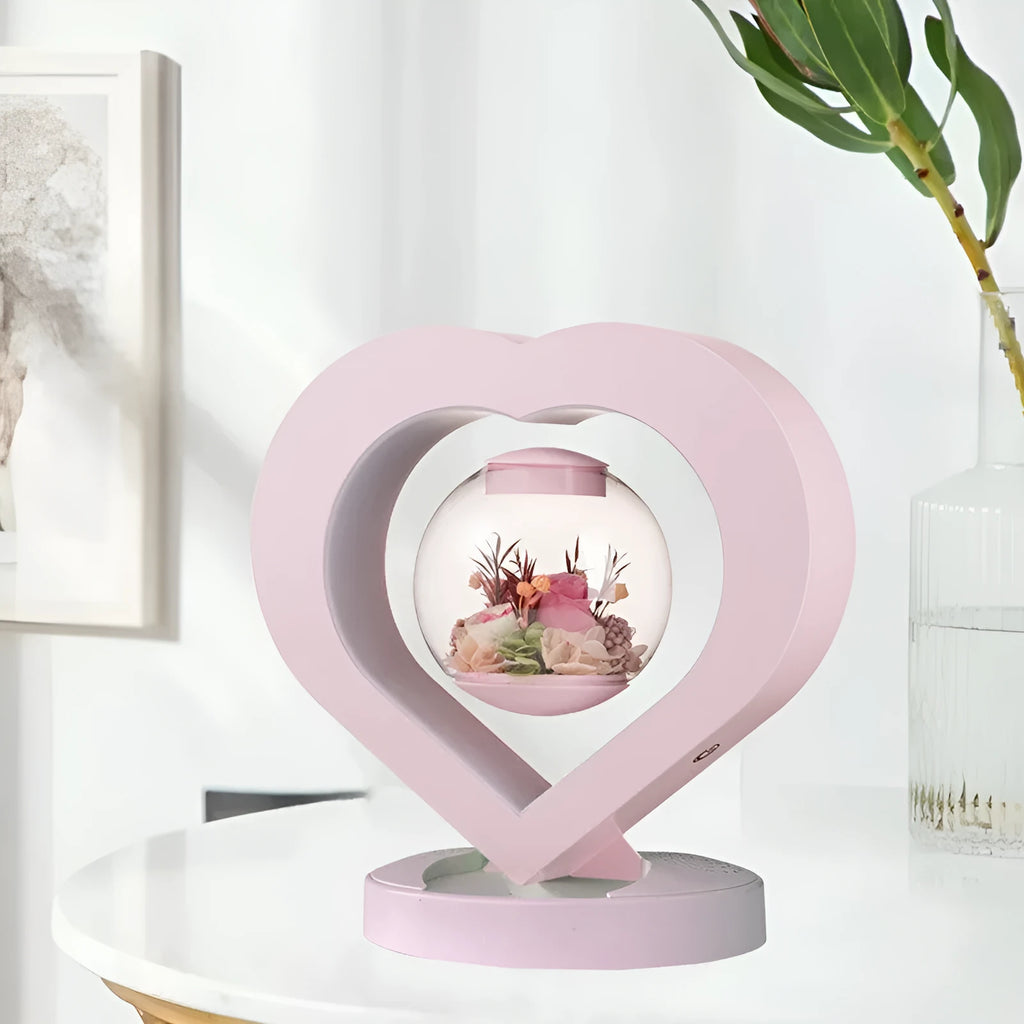 Pink preserved rose ornament with Bluetooth audio base in gift box for birthday and Valentine's Day presents