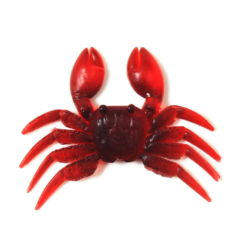 8cm PVC soft crab fishing lure in red and brown colour options for sea and freshwater fishing
