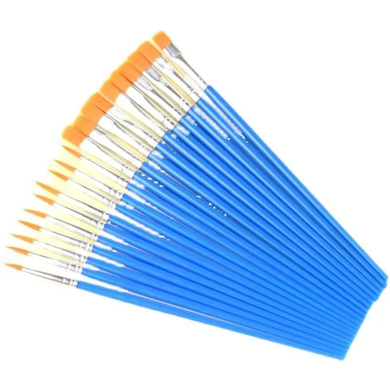 Children's graphic art gouache pen set with flat pen and hook line pen on white background