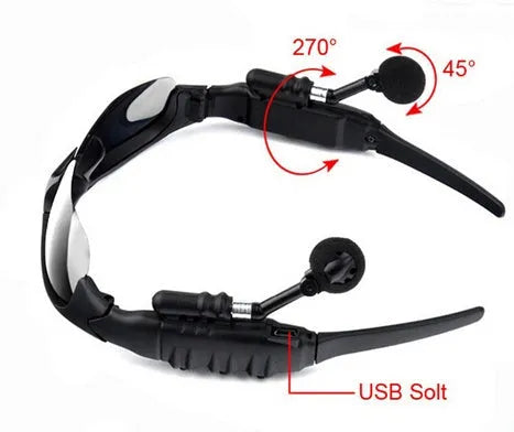 4.1 Smart Stereo Bluetooth Sunglasses, oval frame, wireless sports headset, gray lenses model