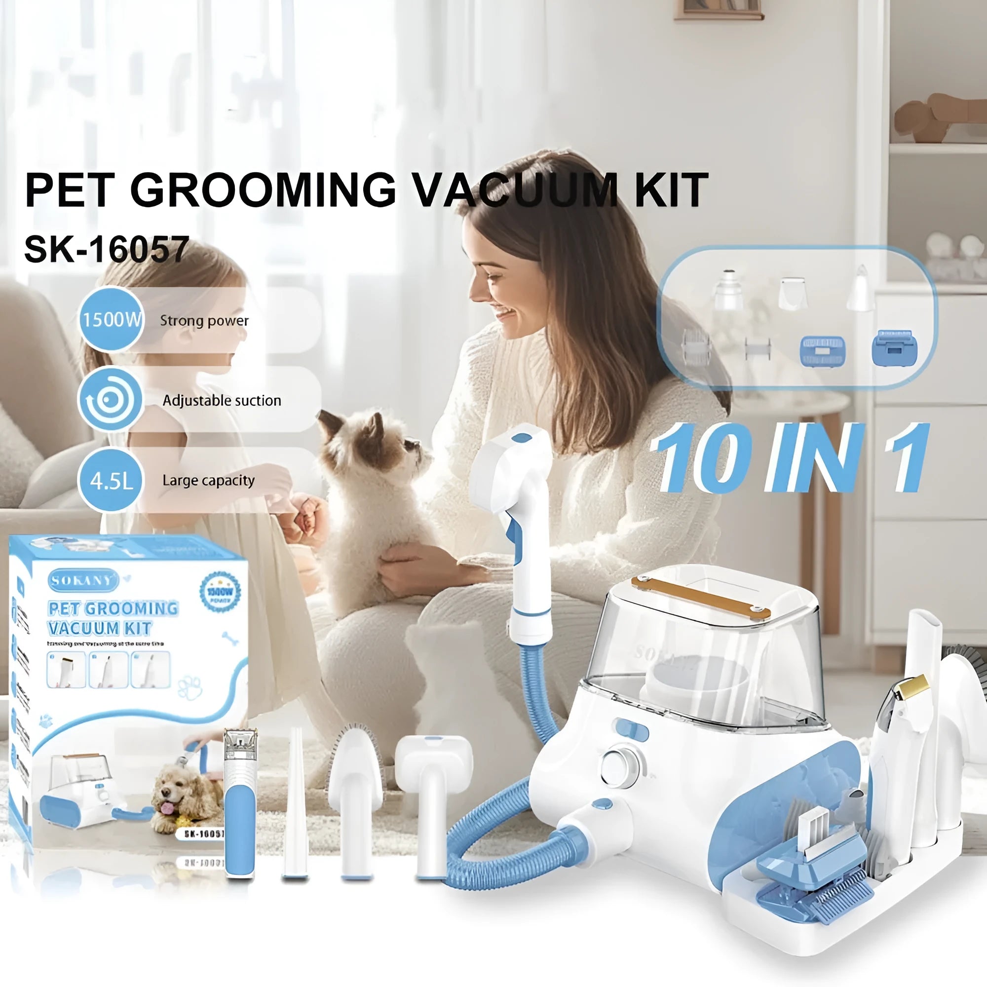 16057 beauty pet device multifunctional pet beauty instrument for cat dog nail grinding drying shaving white