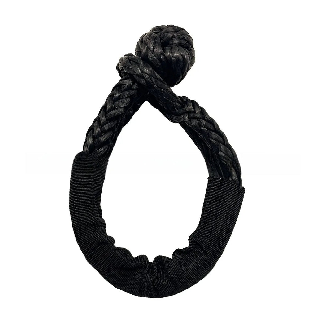 Polymer soft shackle trailer rope in multiple colours with storage bag for vehicle recovery