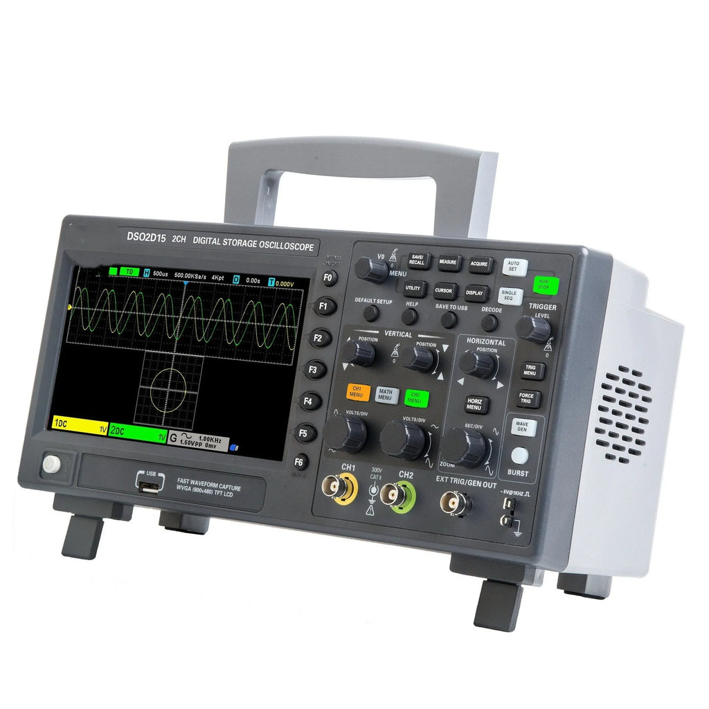 DSO2D10 two-channel digital storage oscilloscope with 100MHz bandwidth and built-in signal generator