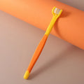 Pet toothbrush with soft nylon bristles on a plastic handle in various colour options for dogs and cats