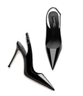 Women's nude soft leather ankle-strap high heels with hollow heel design and button closure