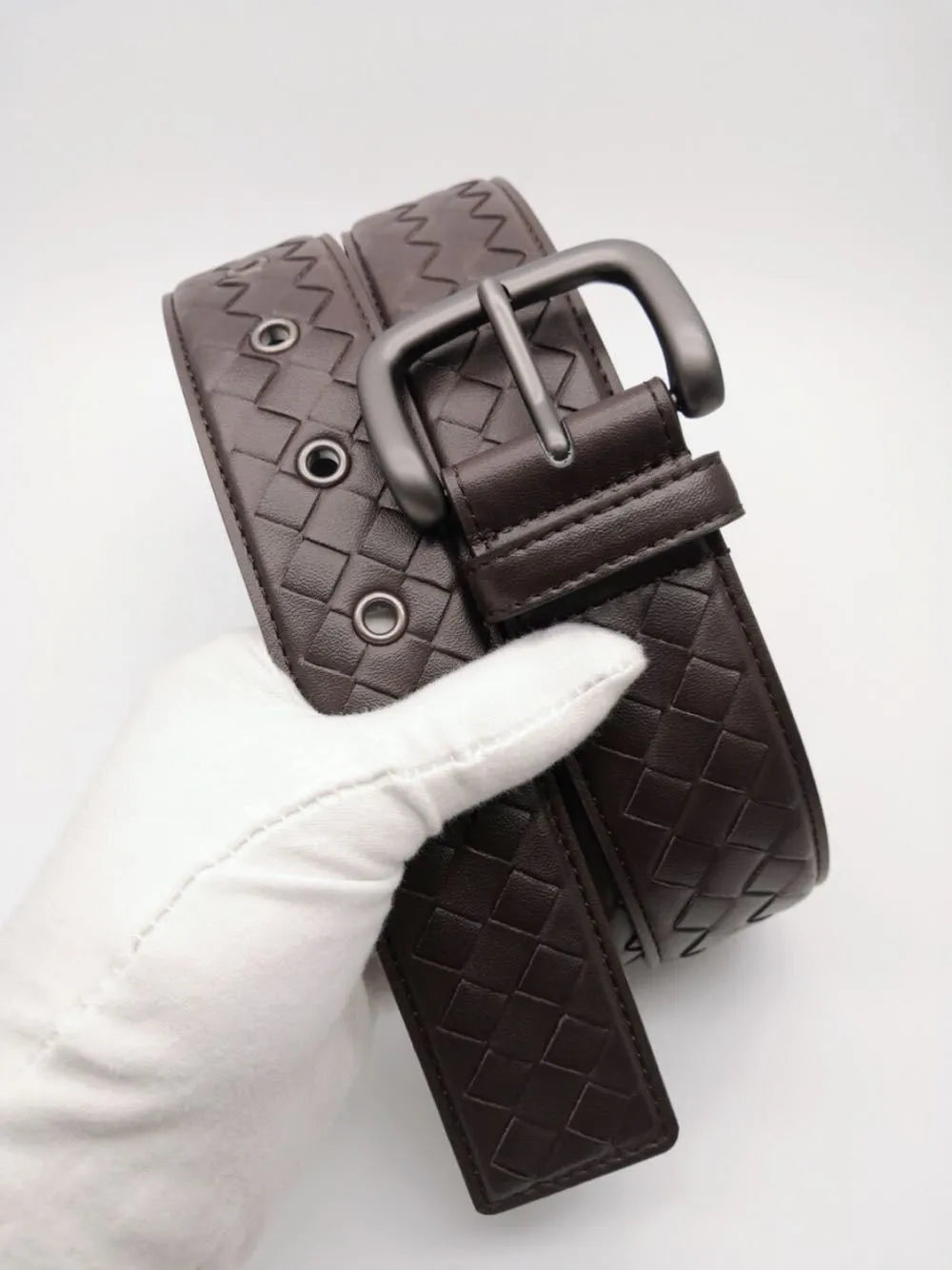 Children's top layer cowhide belt with copper needle buckle, 3.5cm wide, coffee or white, 120cm or 125cm