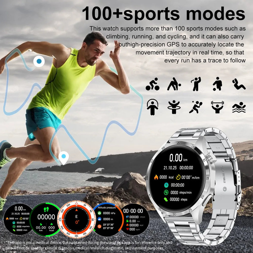 Sport smart watch with Bluetooth calling, waterproof design, TFT screen, 300mAh battery, and black or silver strap options