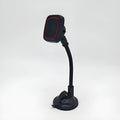 Hose black car air vent phone holder with adjustable brush arm for universal dashboard mounting.