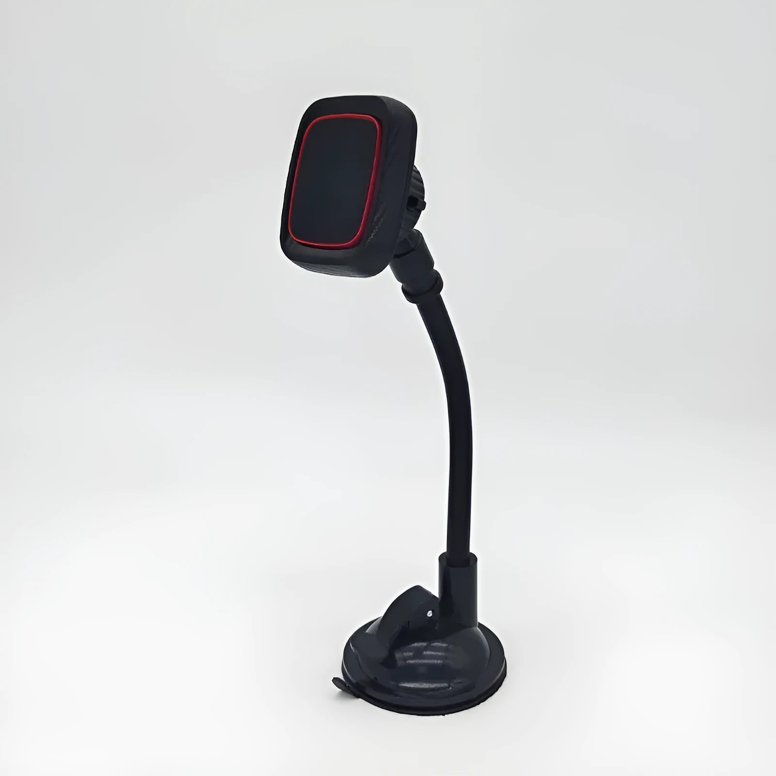 Hose black car air vent phone holder with adjustable brush arm for universal dashboard mounting.