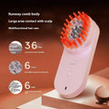 Smart massage comb with red LED lights in pink and black colour options showing compact design