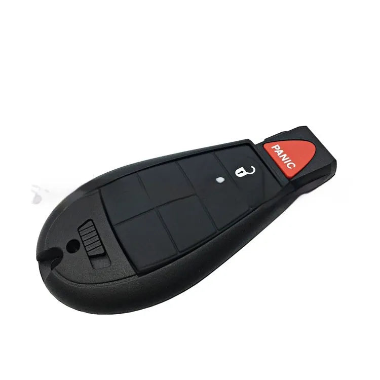 White replacement plastic shell for a Dodge Chrysler credit-card style smart car key fob.