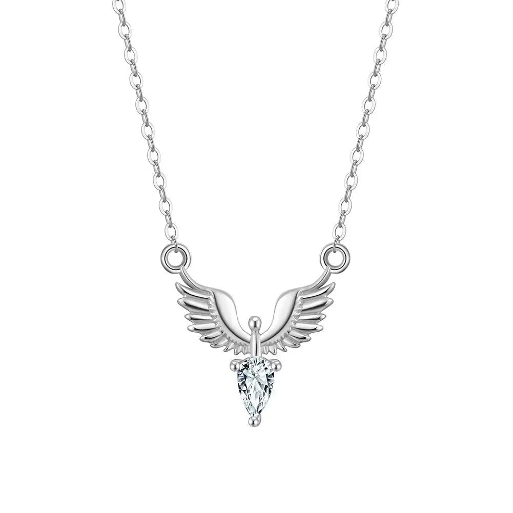 Close-up of a sterling silver eagle pendant on an O-ring chain, adjustable from 41cm to 50cm length.