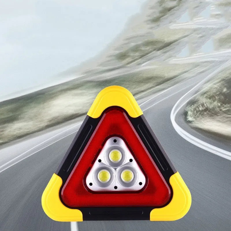 Car mounted tripod warning sign light with solar panel and multiple light modes, large size option