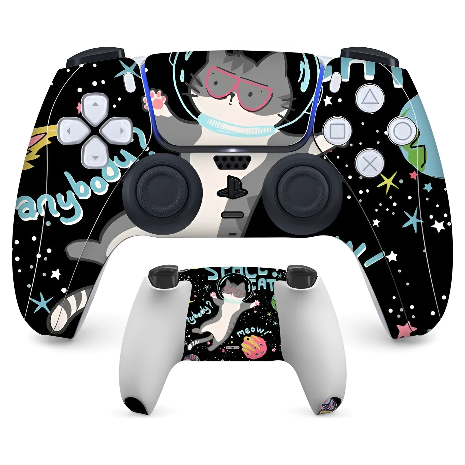 PS5 controller protective stickers with no-glue application and multiple design options