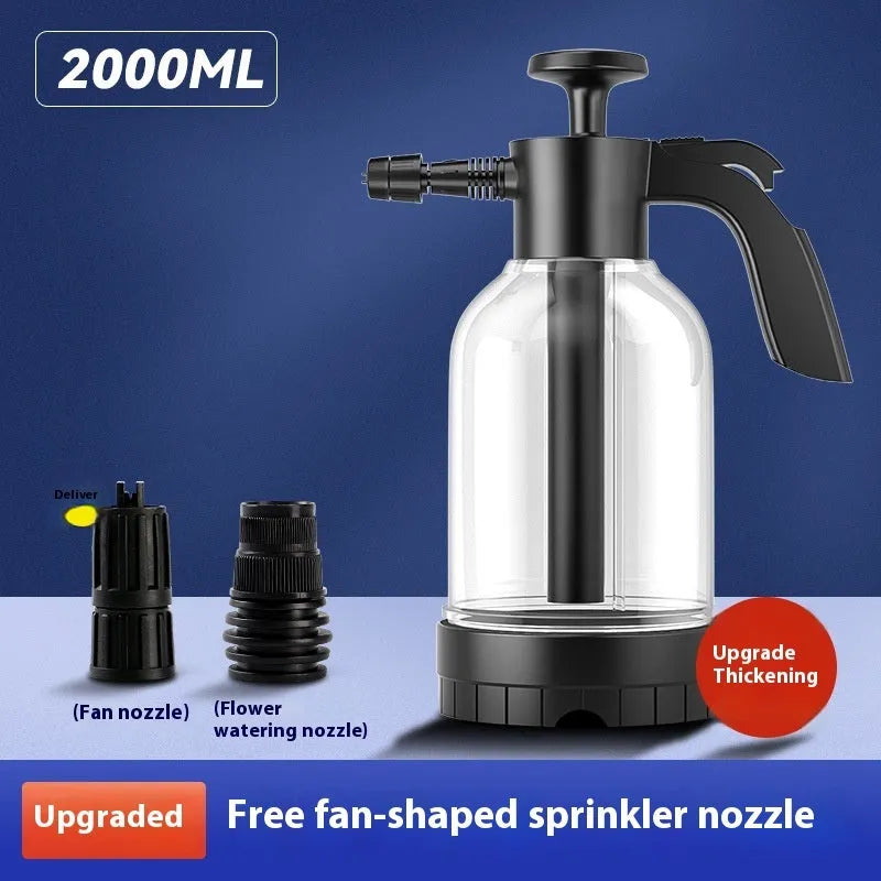Car wash foam sprayer with 2 litre capacity and high-pressure water cannon attachment