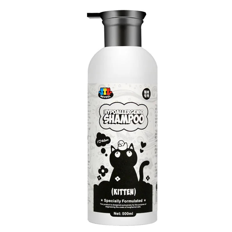 500ml anti-mite sterilisation cat shower gel for black chin and oily tail, suitable for Ragdoll and British Shorthair