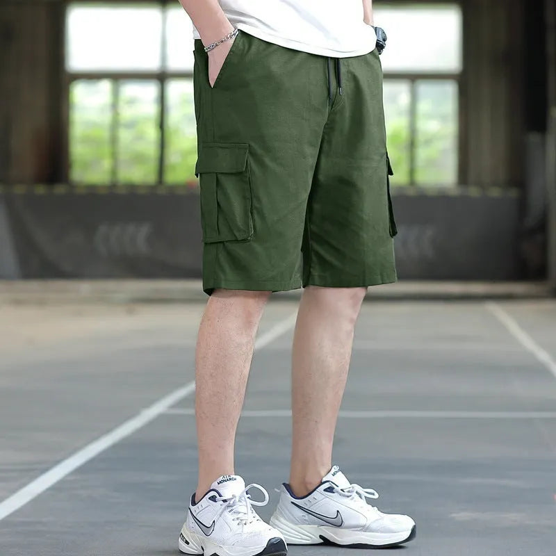 Men's loose Korean-style sports casual trousers with giraffe pattern gradient design in polyester blend fabric