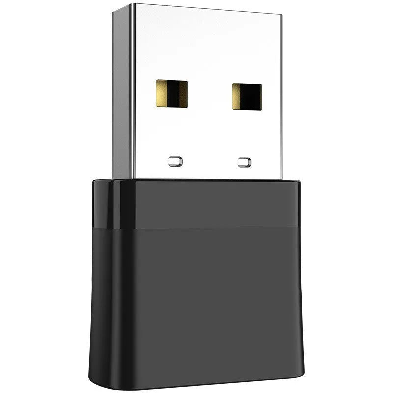 Black USB WiFi Bluetooth dual-band adapter with nickel-plated connector