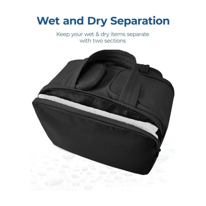 Large open travel toiletry bag with fluffy lining in multiple colour options.