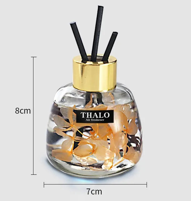 Glass car perfume ornament bottle for loose incense in various colours.