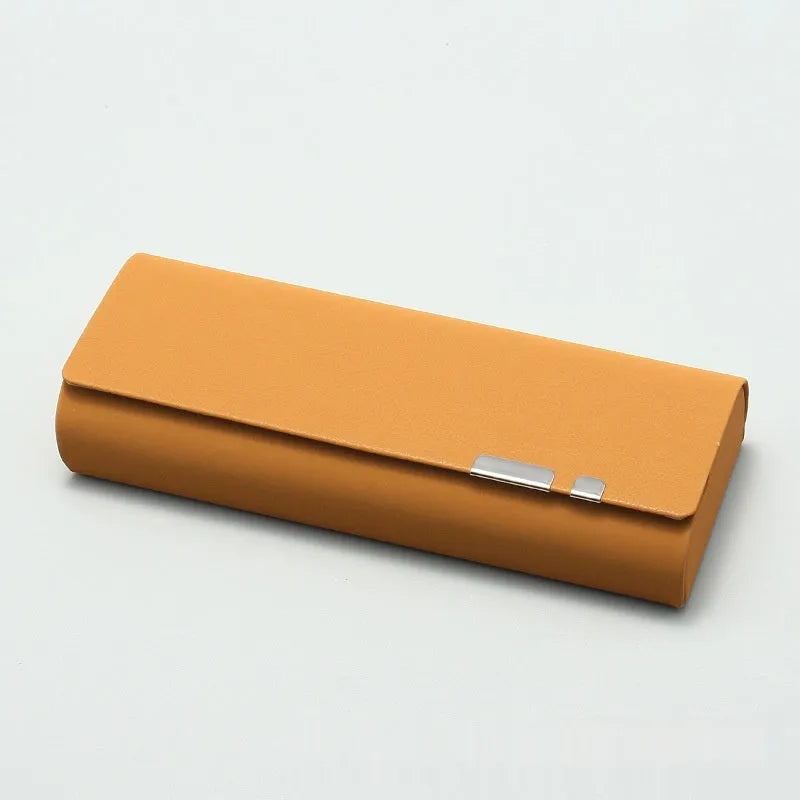Leather anti-pressure handmade glasses case 156x62x32mm in black brown blue or gray